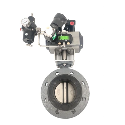Pneumatic Cam khwb cia hlau Flange Npauj Npaim Valve