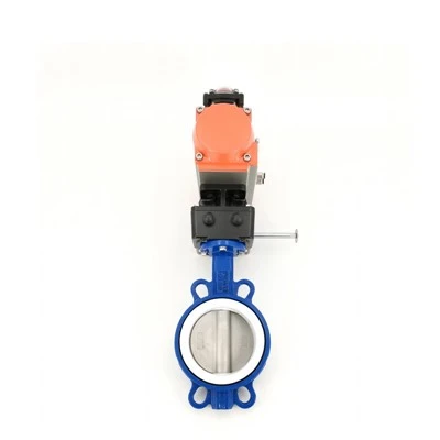 Pneumatic Wafer Npauj Npaim Valve Nrog Kev Taw Qhia Mechanism