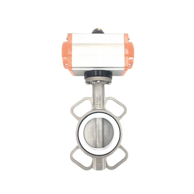 Pneumatic Wafer Stainless Hlau PTFE Npauj Npaim Valve